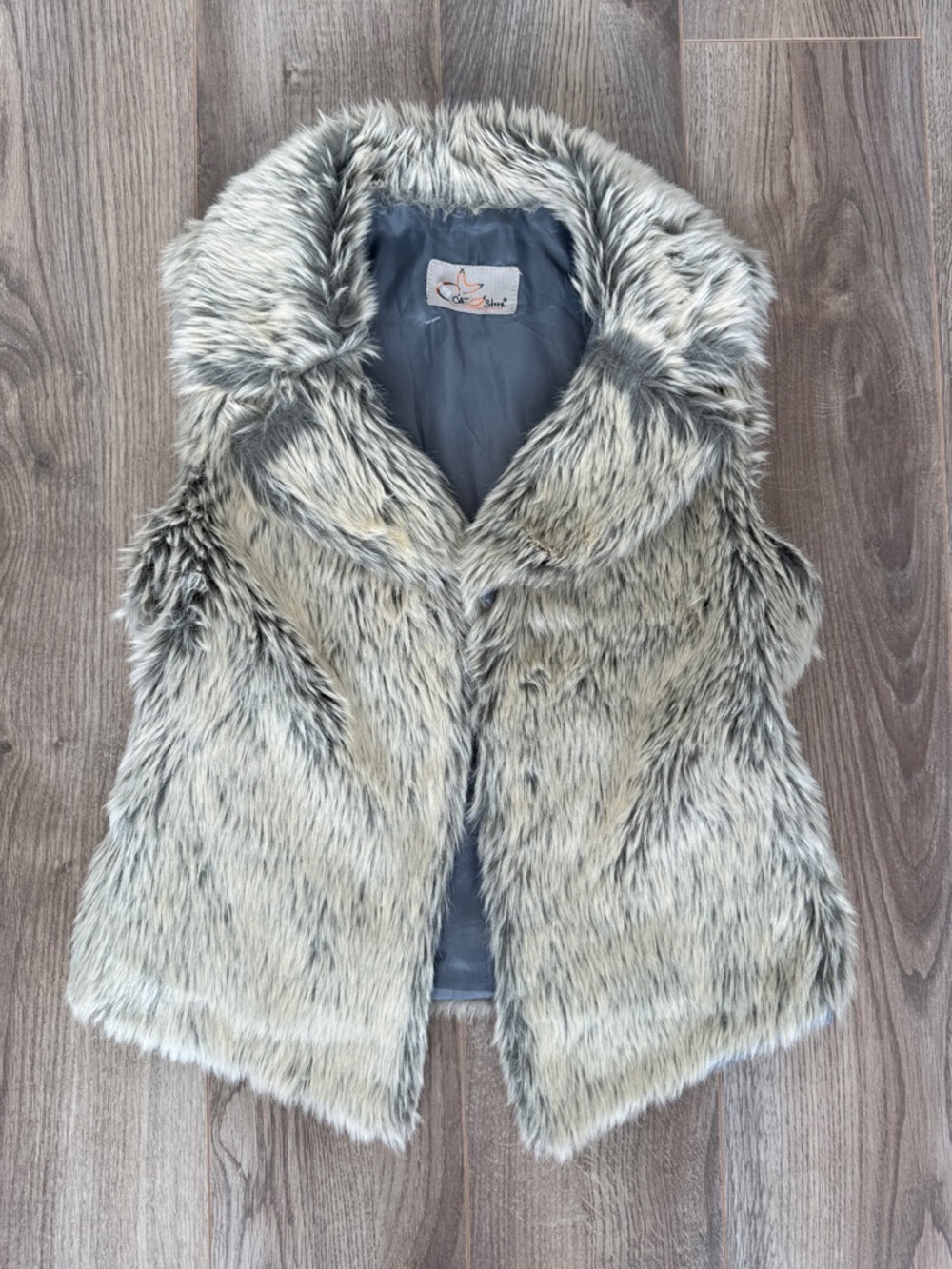 Faux Fur Vest in Taupe-Gray